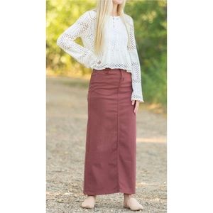 Stella Rosewood Denim Maxi Skirt